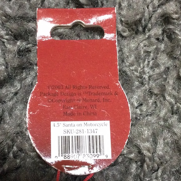 NWT Christmas holiday Looks like Harley Davidson motorcycle Santa ornament - Picture 3 of 5
